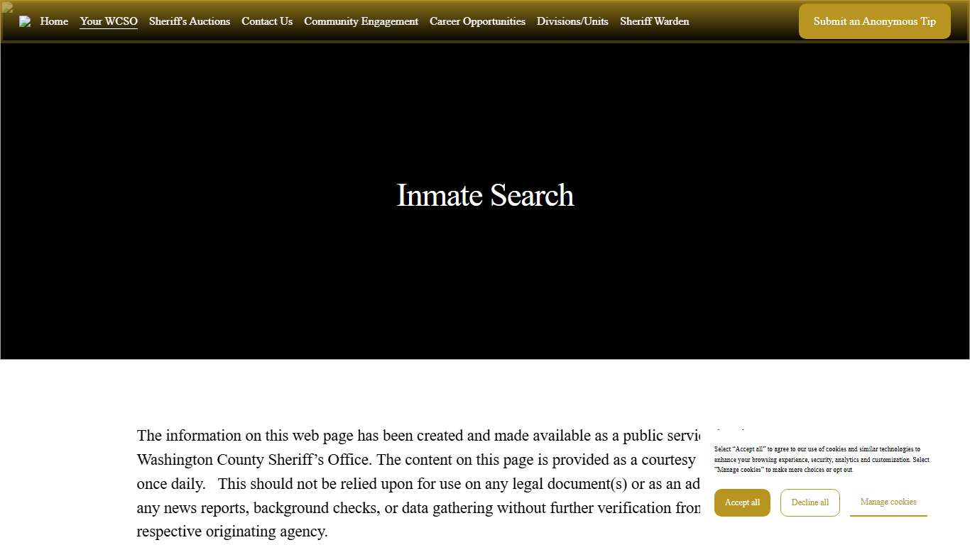 Inmate Search | Discover Inmate Info Today — Washington County Sheriff's Office-Ohio